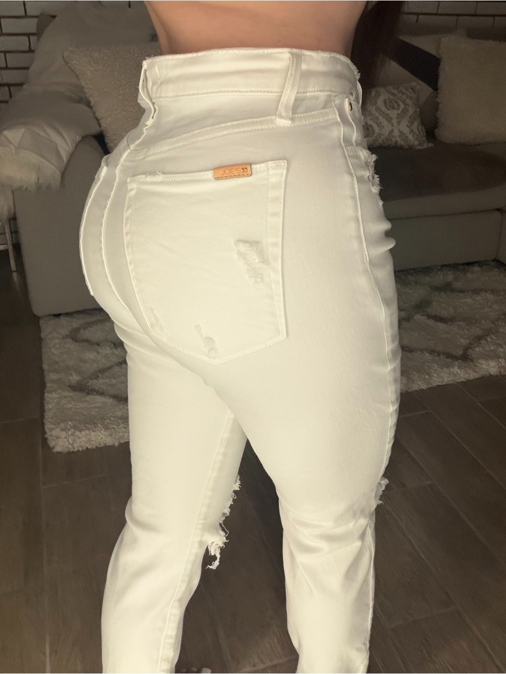 Joe's Jeans white Flawless The Charlie high rise skinny ankle jeans